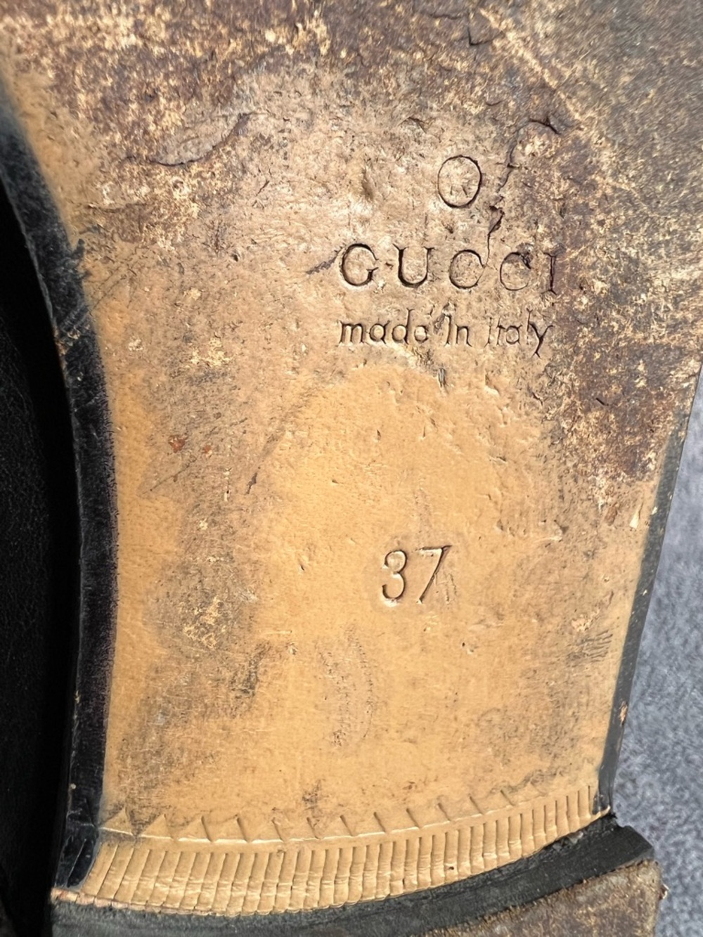 GUCCI Princetown Leather Horsebit Loafer Mules Sz 37 Black Italy Made - Picture 7 of 13